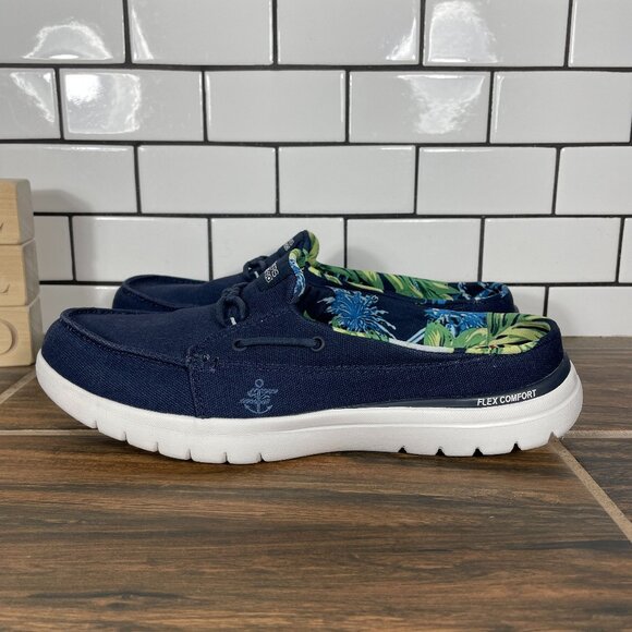 Skechers On The Go Flex Salt Water Womens 8.5 Shoes Navy Slip On Comfort Mule - Picture 1 of 12